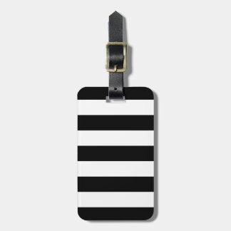 Etiqueta De Bagagem Design preto e branco corajoso das listras