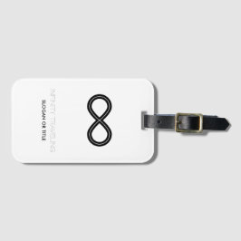 Etiqueta De Bagagem Design preto e branco infinito viajando