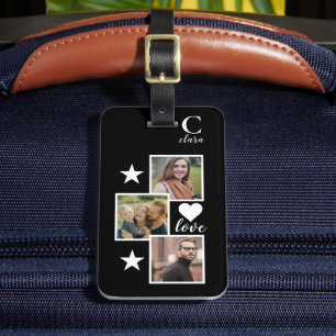 Etiqueta De Bagagem Design Simples de Grade de Fotos Personalizável