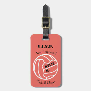 Etiqueta De Bagagem Design temático personalizado da bola do Netball