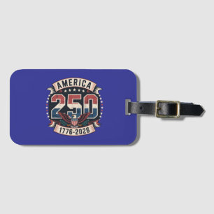 Etiqueta De Bagagem Design Tri-Blend Patriótico América 250 Vintage