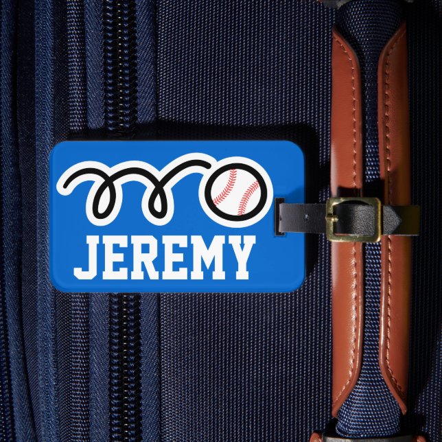 Etiqueta de bagagem desportiva | design de basebal (Frente Insitu 4)