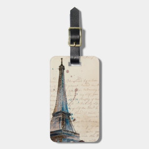 Etiqueta De Bagagem Destinos   Cartas Da Torre Eiffel