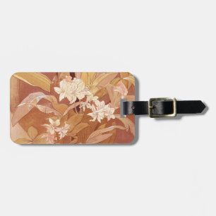 Etiqueta De Bagagem Detalhe Floral Art Nouveau de Alphonse Mucha