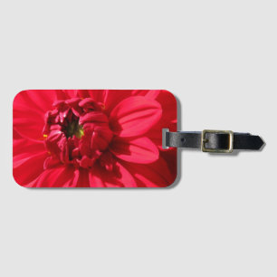 Etiqueta De Bagagem Detalhe vermelho colorido da flor da dália