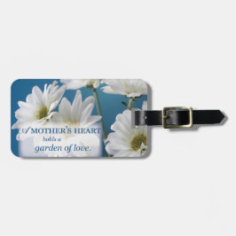 Etiqueta De Bagagem Dia de as mães White Daisies Garden of Love Blue S