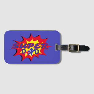 Etiqueta De Bagagem Dia de os pais de quadrinhos do Pai Super Hero