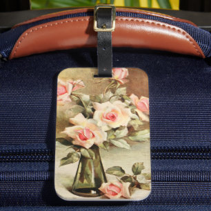 Etiqueta De Bagagem Dia dos Namorados Vintage Amor Romance Rosas Cor-d