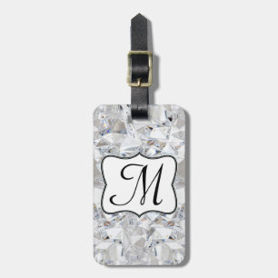 Etiqueta De Bagagem Diamond Ice Crystal Glitz Monograma Bagagem