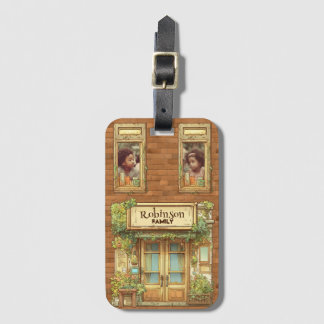 Etiqueta De Bagagem Digital Library Storybook Style,