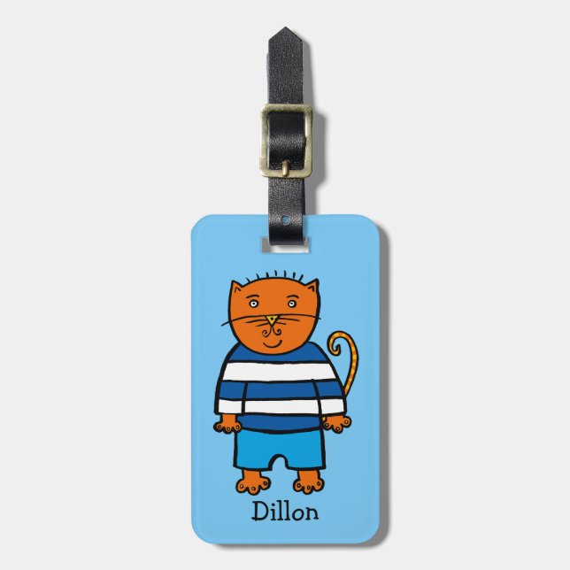 Etiqueta De Bagagem Dillon o Gato Personalizado (Frente Vertical)