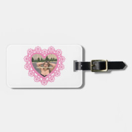 Etiqueta De Bagagem Dingus Heart and Lace Magnet