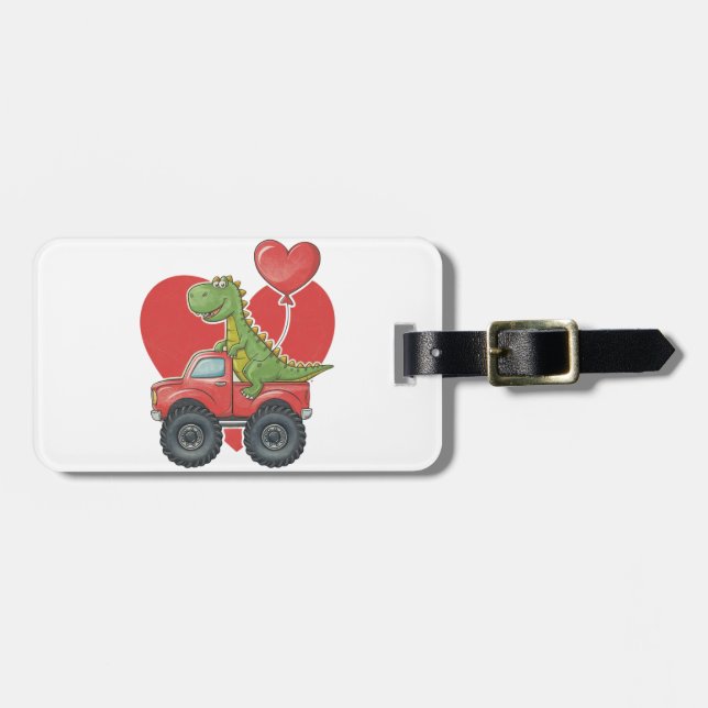 Etiqueta De Bagagem Dino Love Ride (Frente Horizontal)