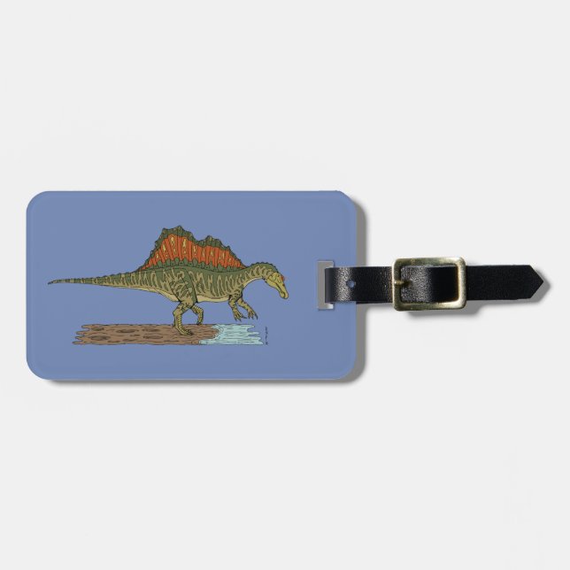 Etiqueta De Bagagem Dinossauro Cretáceo Espinossauro (Frente Horizontal)