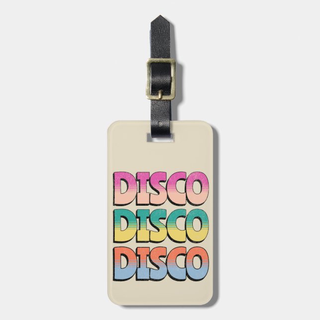Etiqueta De Bagagem Disco Music (Frente Vertical)