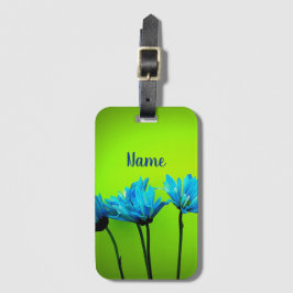 Etiqueta De Bagagem Disições de Teal de Nome Personalizado no Verde li