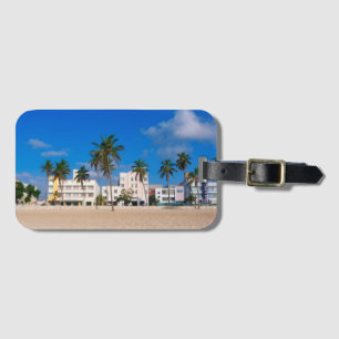 Etiqueta De Bagagem Distrito do art deco da praia sul Miami