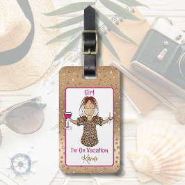 Etiqueta De Bagagem Dito Engraçado Feminino Desenho Animado Férias Div