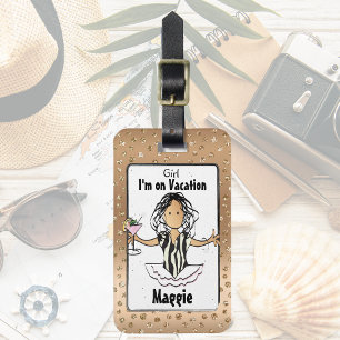 Etiqueta De Bagagem Dito engraçado para o nome da praia do cruzeiro de
