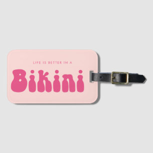 Etiqueta De Bagagem Diversão da vida rosa retrorreflectora é melhor