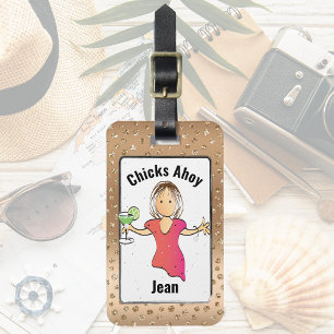 Etiqueta De Bagagem Divertido para Ela Cruzeiro Garota Brilho