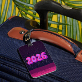 Etiqueta de bagagem do ano de viagem de 2026