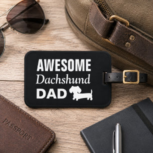 Etiqueta De Bagagem Do Dia de os pais Dachshund In