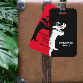 Etiqueta de Bagagem do Dinossauro T-Rex Personaliz