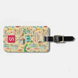 Etiqueta de bagagem do mapa da cidade de Kuala Lum