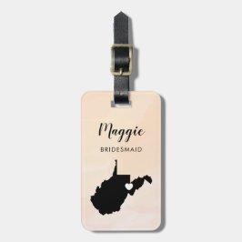Etiqueta de Bagagem do Mapa da Virgínia Ocidental,