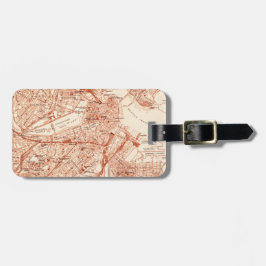 Etiqueta de Bagagem do Mapa do Boston Vintage