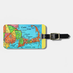Etiqueta de Bagagem do Mapa do Cabo Cod