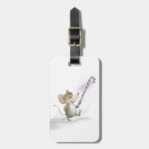 Etiqueta de bagagem do mouse feliz