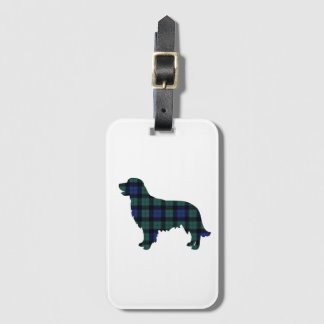Etiqueta de Bagagem do Retriever de Ouro de Tartan