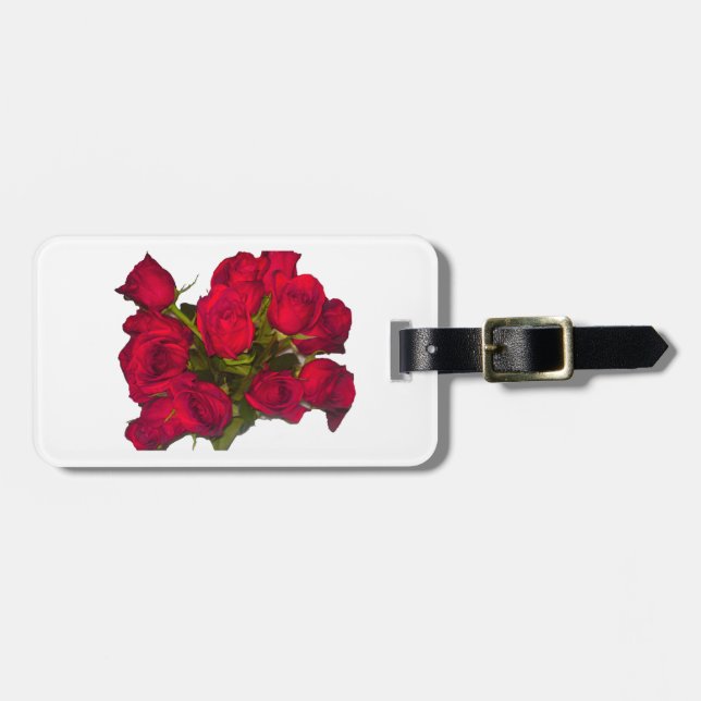 Etiqueta de bagagem do Rosa vermelha (Frente Horizontal)