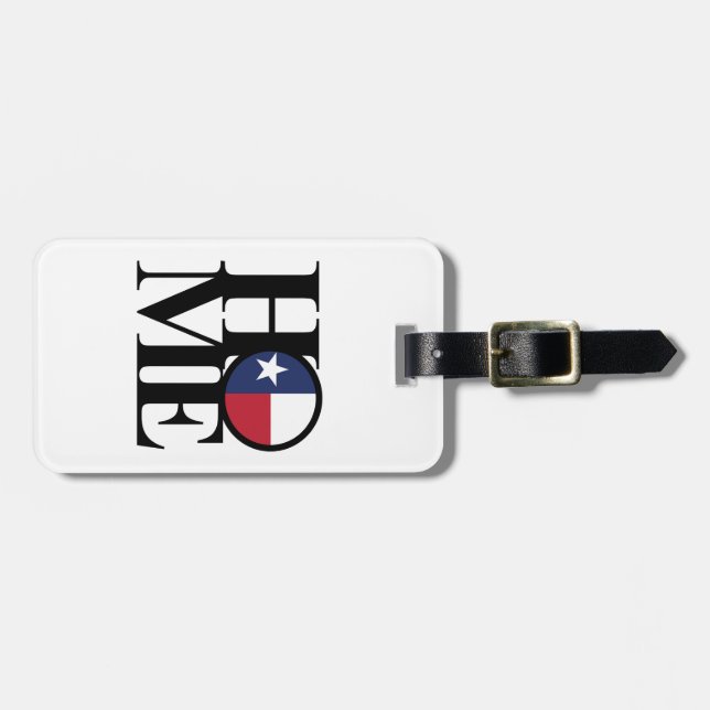 Etiqueta de Bagagem do Texas HOME & LOVE (Frente Horizontal)