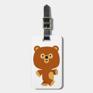 Etiqueta de Bagagem do Urso de Cartoon Essertivo e