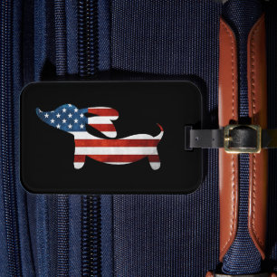 Etiqueta de Bagagem do Wiener Americano Dachshund