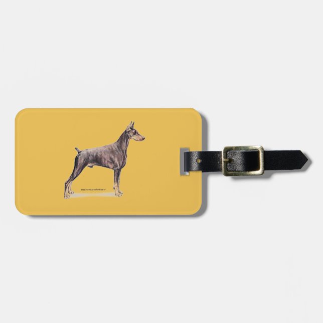 Etiqueta De Bagagem Doberman Pinscher (Frente Horizontal)