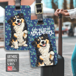 Etiqueta De Bagagem DOBRO Australian Shepherd • ArtMuse Série Jornada