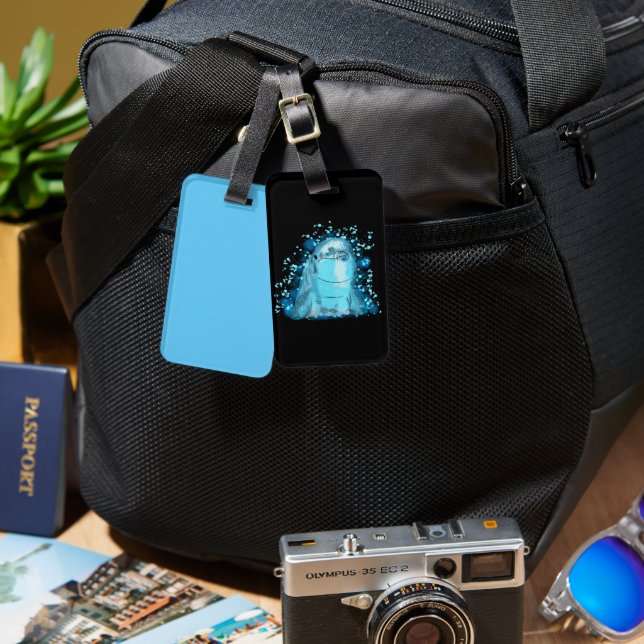 Etiqueta De Bagagem Dolphin Black  (Frente e verso)