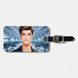 Etiqueta De Bagagem Donald e Sheer. Design de Caráter Animado