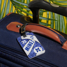 Etiqueta De Bagagem Dons de vôlei branco azul para garotas