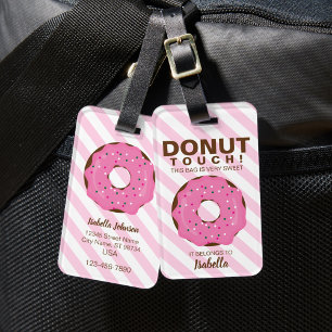 Etiqueta de Bagagem Donut Rosa