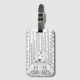 Etiqueta De Bagagem Doodle de bambu da panda