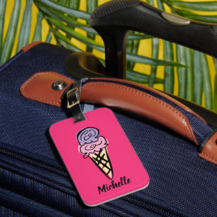 Etiqueta De Bagagem Doodle de sorvete fofo personalizado para viagem