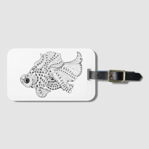 Etiqueta De Bagagem Doodle dos peixes