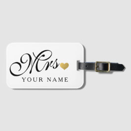 Etiqueta De Bagagem Dourada personalizada Sra. Wife Bride Newly Weds