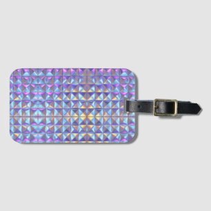 Etiqueta De Bagagem Dourado, Azul e Roxo Iridescente Geométrico 2