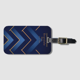 Etiqueta De Bagagem Dourado Naval Polido Chevron Personalizado